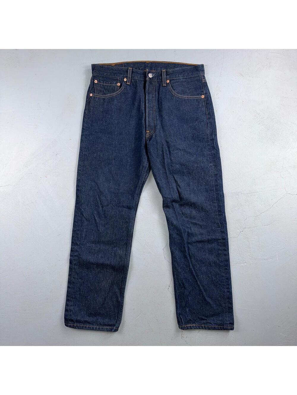 Levis 501 Vintage Y2K 90s XX Straight Leg Jeans Blue Dark Wash 33x30 Act 32x27